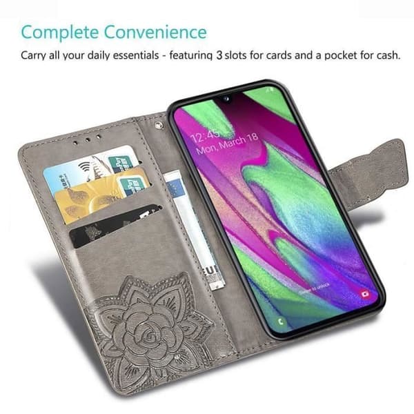 Coque - ANDERLEDES - Samsung Galaxy A40 - Læder Silikone - Stødabsorberende - Guld Rosa
