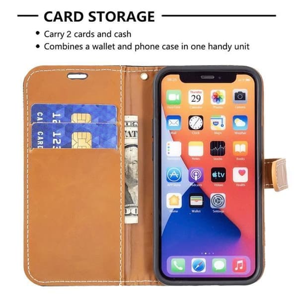 iPhone 13 mini Cover - ANDERLEDES - PU Læder - Sort - Magnetisk - Blød