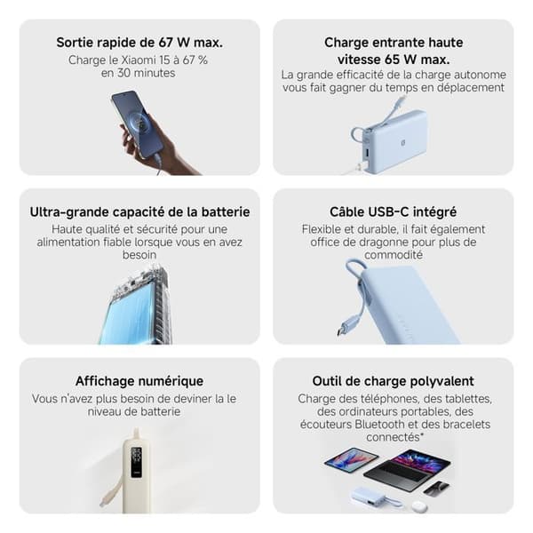Xiaomi 67W 20 000 mAh extern batteri (Tan) Beige