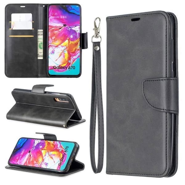 Hus - ANDERLEDES - Samsung Galaxy A70 - Blød - Sort - Stødabsorberende - Støtte