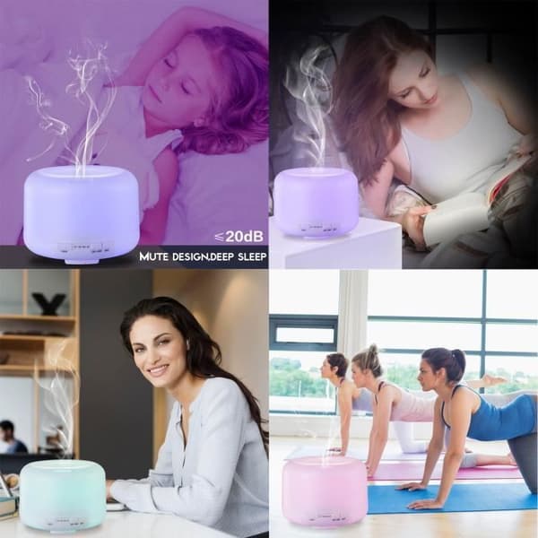 Æterisk olie diffuser - ANDERLEDES - Ultralyd - 500 ml - 7 LED - Stille