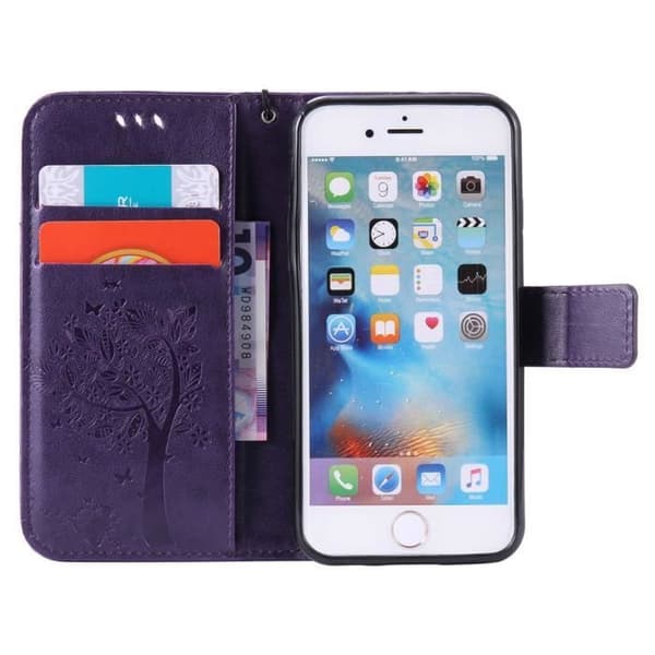 Pungetui - ANDERLEDES - iPhone 6 / 6s - PU-læder - Lilla - Stødabsorberende
