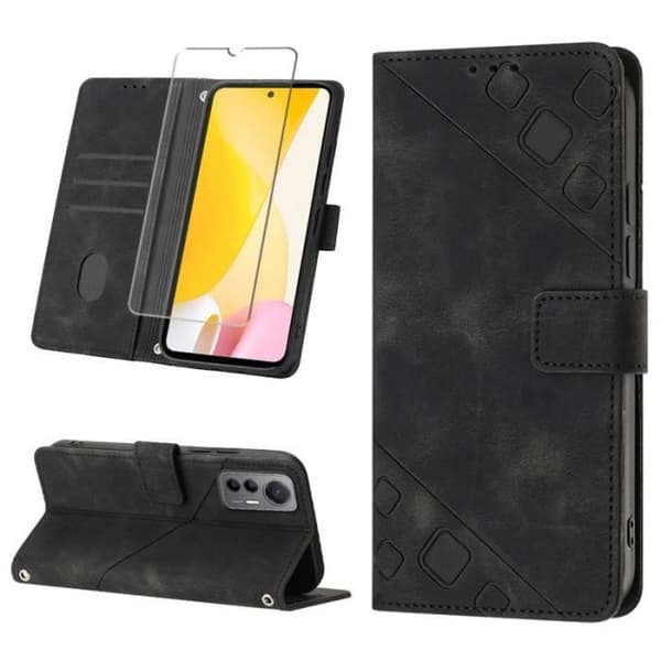 Pungetui - ANDERLEDES - iPhone 15 PRO - PU-læder - Stødabsorberende TPU - Sort