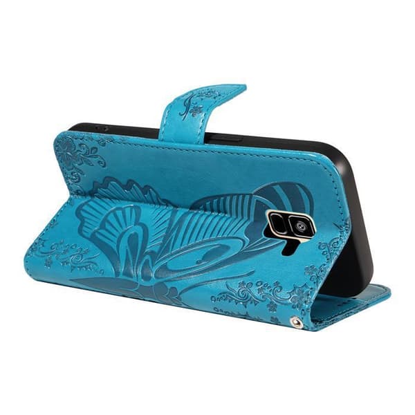 Coque - ANDERLEDES - Samsung Galaxy A6 (2018) - PU Læder - Ståfunktion - Blå