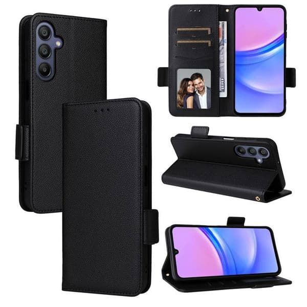 Beskyttelseshætte - ANDERLEDES - Galaxy A16 - PU Læder - Stødabsorberende - Sort