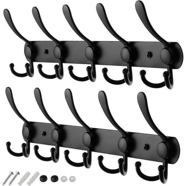 Kjoleholder - ANDERLEDES - Mat Sort - Rustfrit Stål - 15 Krog - Moderne Design