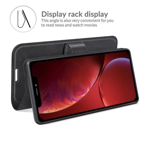 iPhone 13 Cover - ANDERLEDES - Beskyttelsessleeve - Læder - Magnetisk - Sort