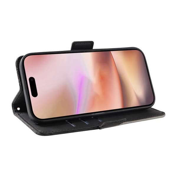 Cover Etui Beskyttelse - ANDERLEDES - iPhone 16 Plus - PU Læder - Magnetisk Lukning - Sort