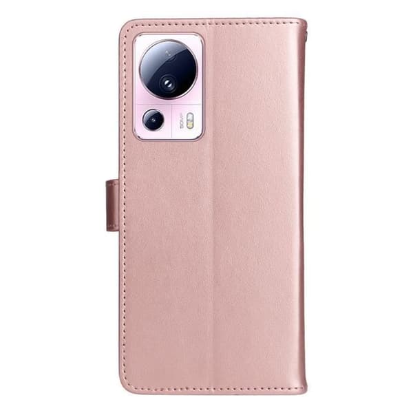 Plånboksfodral - ANNORLUNDA - Xiaomi 13 Lite - Stötsäker - PU-läder - Roséguld