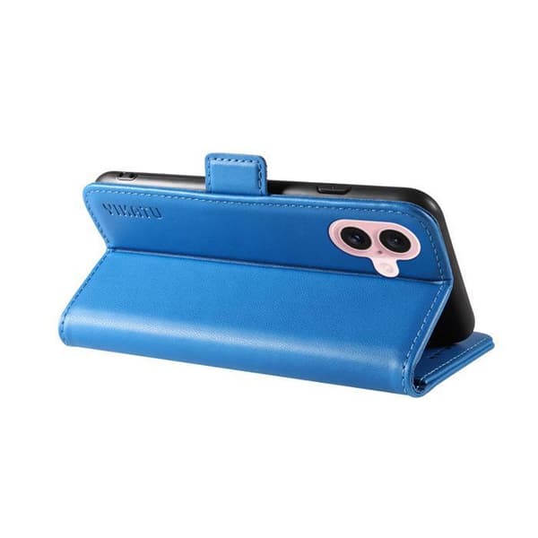 Coque Etui Beskyttelse - ANDERLEDES - iPhone 16 - PU Læder - Magnetisk Lukning - Himmelblå