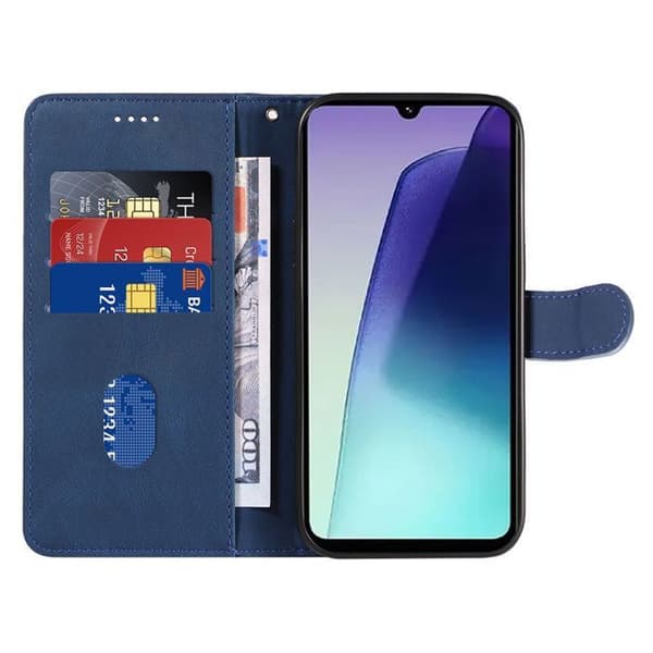 Mobilskal - ANNORLUNDA - Xiaomi Redmi 14C - PU-läder - Magnetstängning - Blå