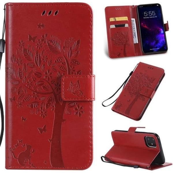 iPhone 11 Cover - ANDERLEDES - Rød - Stødabsorberende - Pung - Let