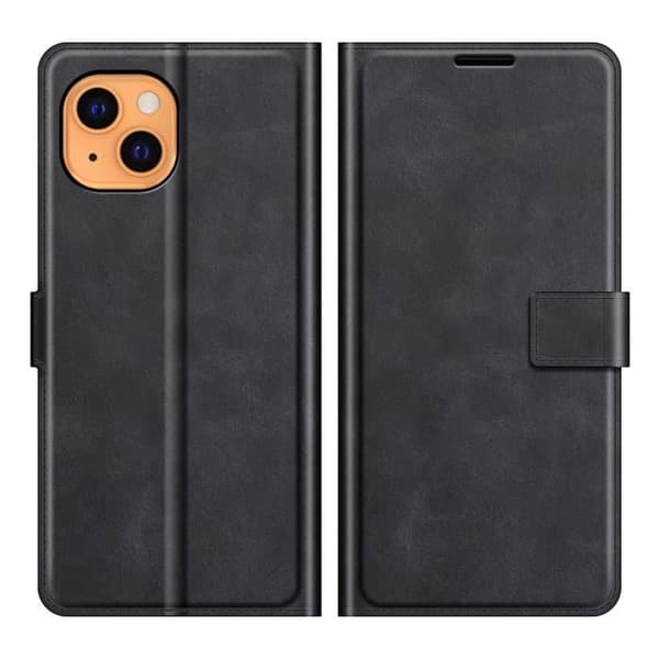 iPhone 13 Cover - ANDERLEDES - Beskyttelsessleeve - Læder - Magnetisk - Sort