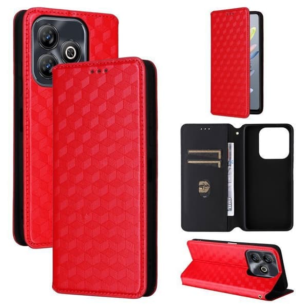 Fodral - ANNORLUNDA - ZTE Blade A75 4G - PU-läder - Magnetstängning - Röd