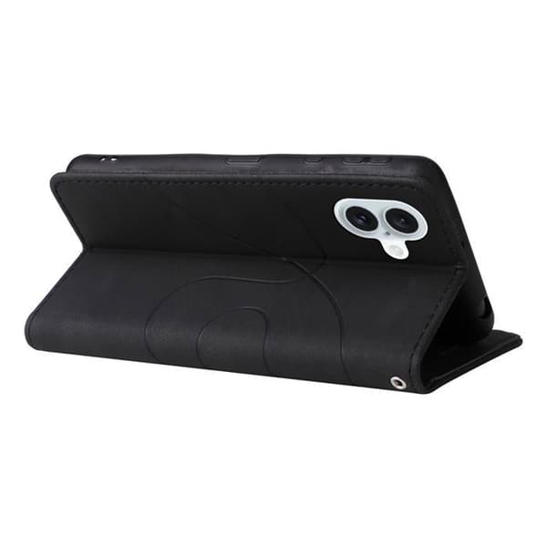 Etui Pung - ANDERLEDES - iPhone 16 Plus - PU Læder - Magnetlukning - Sort/Rød