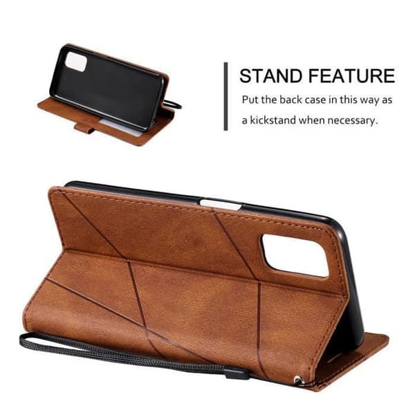 Plånboksfodral - ANNORLUNDA - OPPO A52/A72/A92 - Stötsäker - PU-läder - Brun