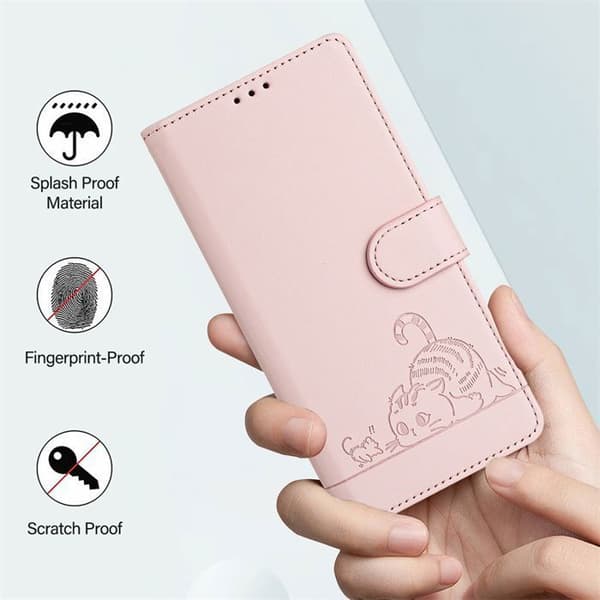 Beskyttelseshus - ANDERLEDES - iPhone 13/iPhone 14 - PU-læder - RFID - Rosa