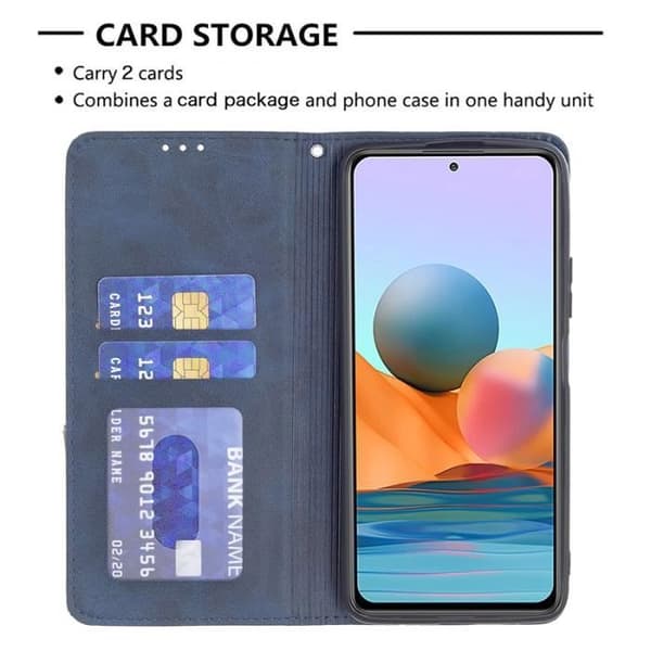 Mobilskal - ANNORLUNDA - Xiaomi Redmi Note 10 Pro 5G - Läder - Repfria - Blå