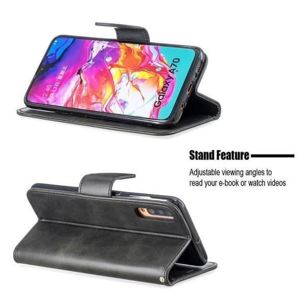 Hus - ANDERLEDES - Samsung Galaxy A70 - Blød - Sort - Stødabsorberende - Støtte