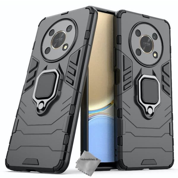 Telefoncover - ANDERLEDES - Honor Magic4 Lite 4G/5G - Hårdt - Sort stød - Tempereret glas