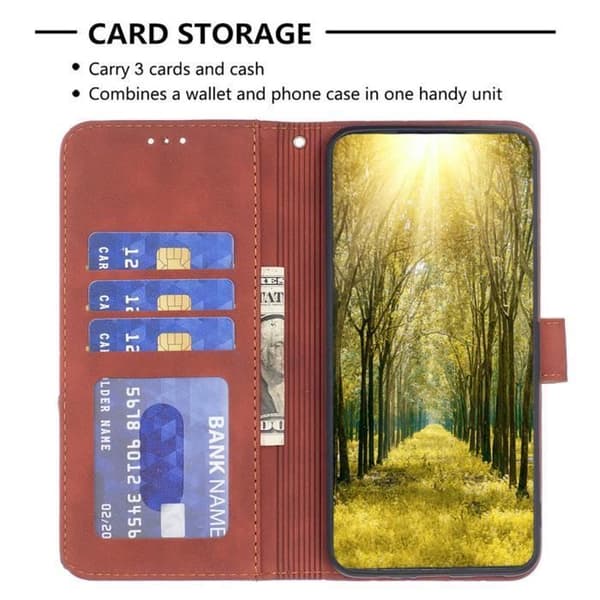 iPhone 15 Plus Cover - ANDERLEDES - Pungetui - PU Læder - Stødabsorberende - Brun