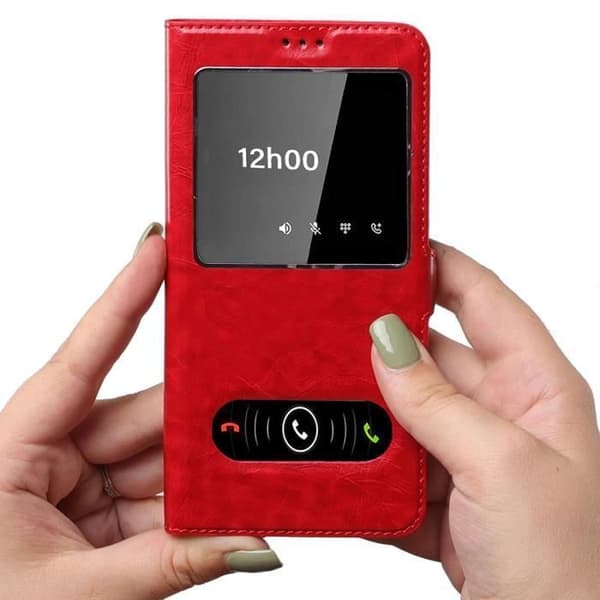 Coque - ANDERLEDES - iPhone 12 / 12 Pro - Dobbelt Vindue - Rød - Blød