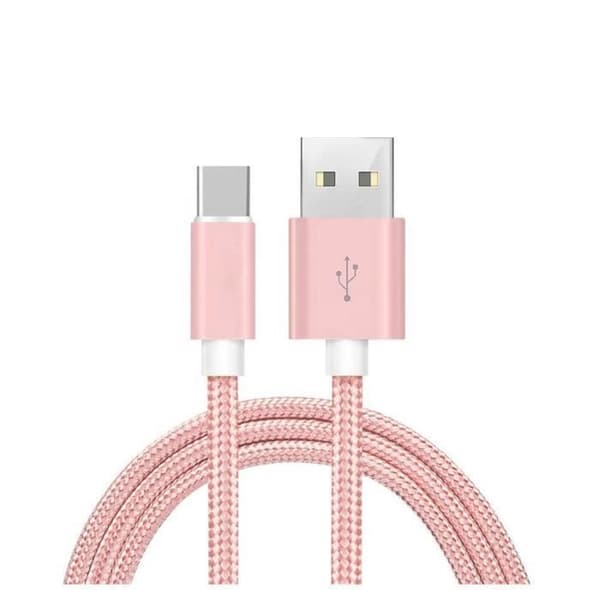 Laddkabel - ANNARS - Typ C - 1 meter - Paket med 4 - Rosa