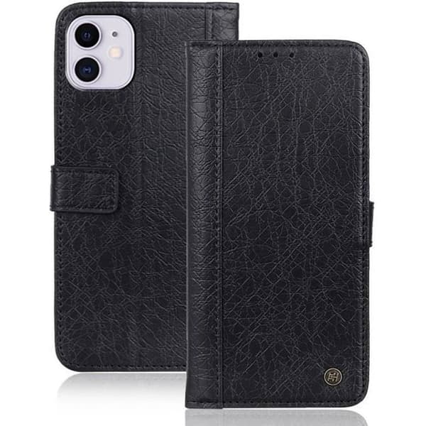 Mobilskal - ANNORLUNDA - iPhone 12 - PU-läder - Magnetiskt plånbok - 2 kortfack