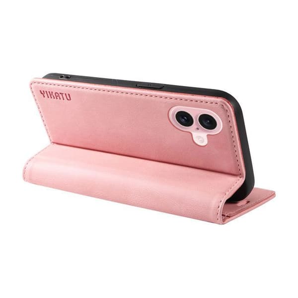 Skyddsfodral - ANNORLUNDA - iPhone 16 - PU-läder - Rosa - Magnetisk
