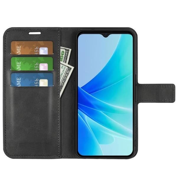 Etui Housse - ANDERLEDES - Oppo A57 4G - PU Læder - Blød - Magnetisk - Sort