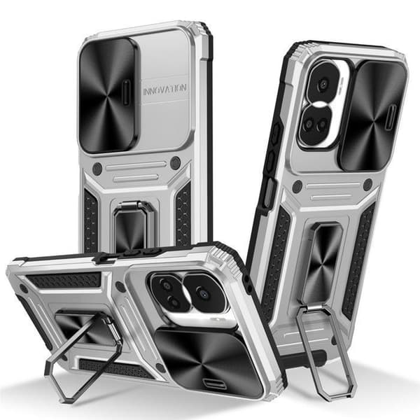Coque Honor 90 Lite - ANDERLEDES - Sølv - Stødabsorberende - Med kickstand - Dual Layer