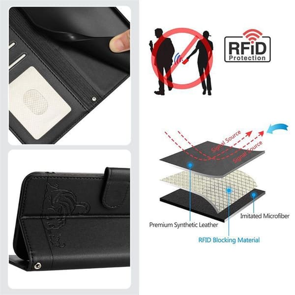 Hölster - ANNORLUNDA - iPhone 15 Pro 6.1 - PU-läder - RFID - Hållbart skydd