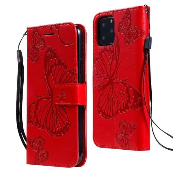 iPhone 11 Pro Cover - ANDERLEDES - Rød - PU Læder - Stødabsorberende - Støttefunktion