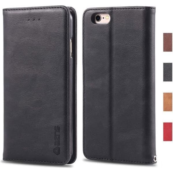 iPhone 6/6S Cover - ANDERLEDES - Premium Læder - Sort - Magnetlukning - Blød