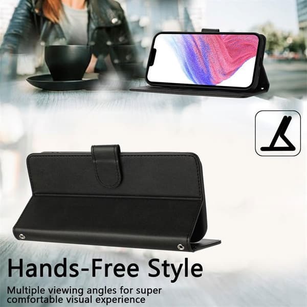 Pungetui - ANDERLEDES - iPhone 16 - PU-læder - RFID - Magnetlukning - Sort