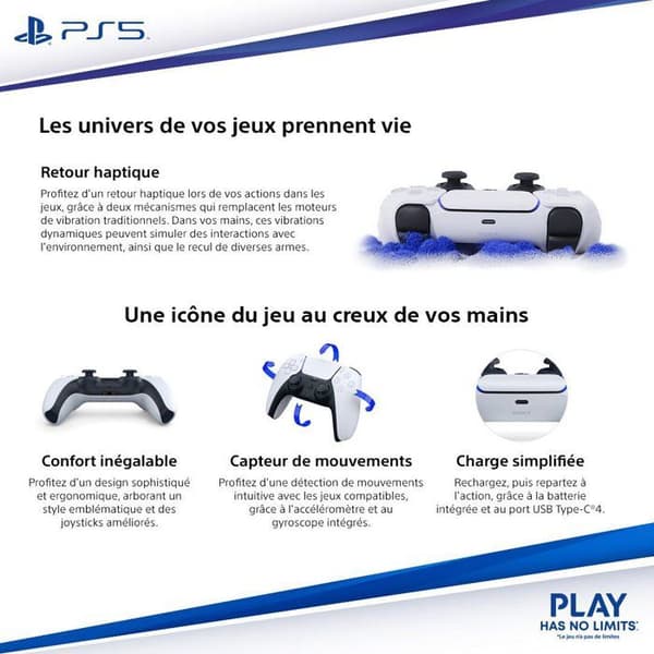 Langaton Manette Dualsense Midnight Black - Lisävaruste - PS5