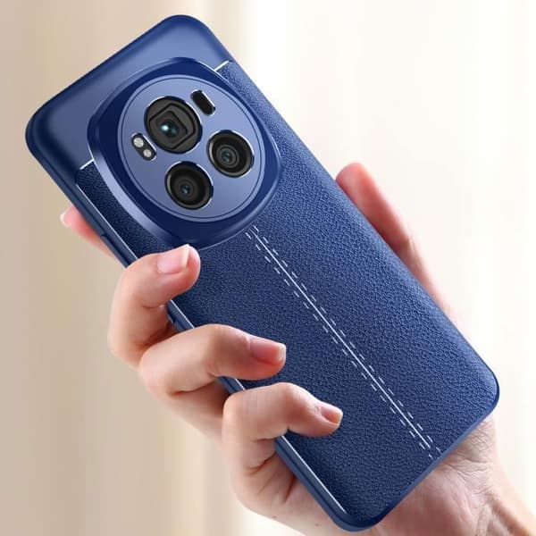 Mobilskal - ANNORLUNDA - Honor Magic 6 Pro 5G - Silikon gel - Stötsäker - Lädereffekt