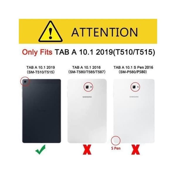 Coque - ANDERLEDES - Galaxy Tab A 10.1 2019 - Rotation 360 - Stødabsorberende - PU Læder