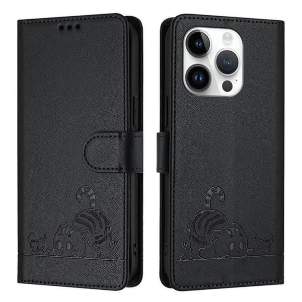 Hölster - ANNORLUNDA - iPhone 15 Pro 6.1 - PU-läder - RFID - Hållbart skydd