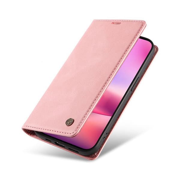 Skyddsfodral - ANNORLUNDA - iPhone 16 - PU-läder - Rosa - Magnetisk