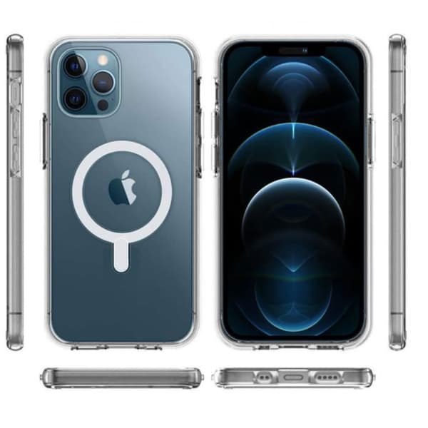 Telefoncover - ANDERLEDES - iPhone 14 PRO MAX - Transparent Silikone - Solid Beskyttelse - Magsafe