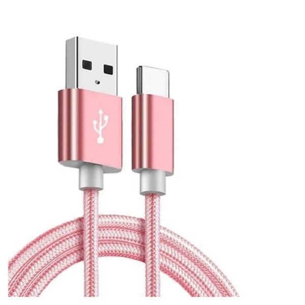 Laddkabel - ANNARS - Typ C - 1 meter - Paket med 4 - Rosa