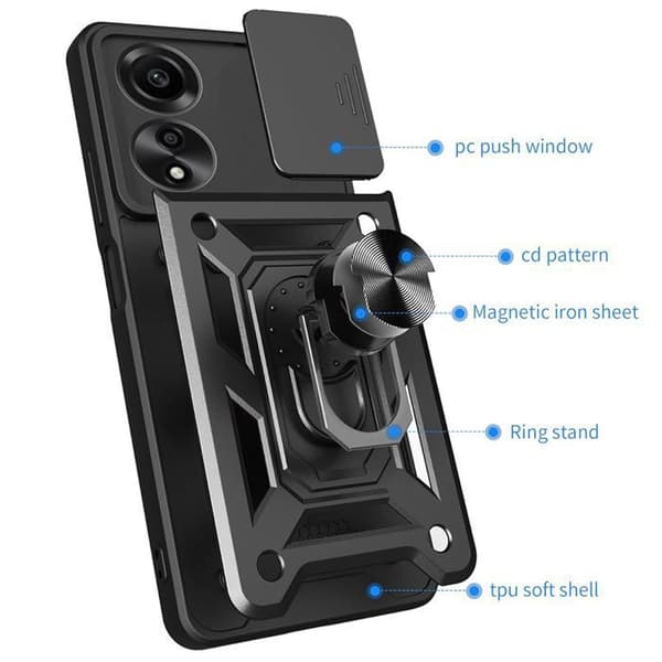 Telefoncover - ANDERLEDES - Techsuit CamShield - Grøn Conquer green - Semi-stiv - Moderne