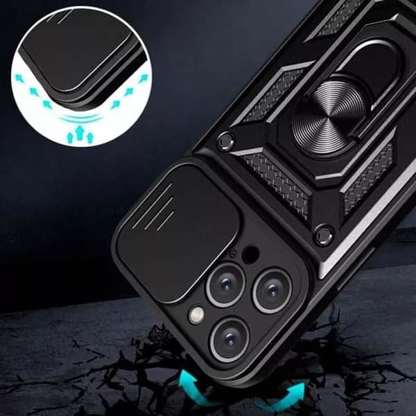Coque - ANDERLEDES - Xiaomi Redmi 14C 4G / Redmi A4 - Stødabsorberende - Ringholder - Sort