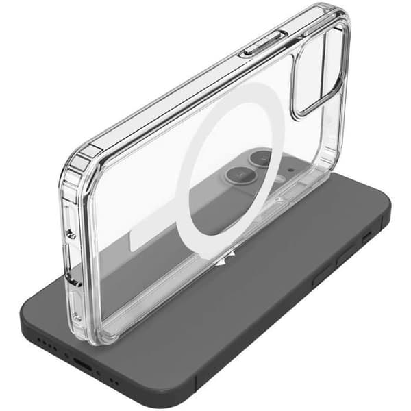 Telefonfodral - Phonillico - iPhone 12 - Transparent silikon - Magnetisk cirkel - Solid skydd