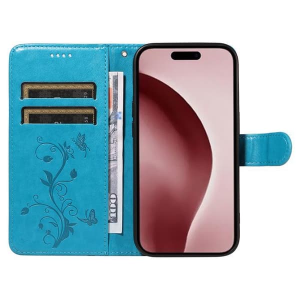 Plånboksfodral - ANNORLUNDA - iPhone 16 Pro - PU-läder - Magnetisk - Kortfack