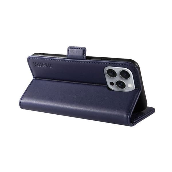 Plånboksfodral - ANNORLUNDA - iPhone 16 Pro Max - PU-läder - Magnetisk - Saphirblå