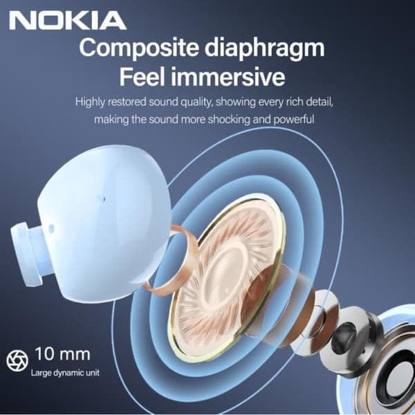 Bluetooth-hörlurar - NOKIA - E3511 - True Wireless 5.2 - Bullerdämpande - In-ear