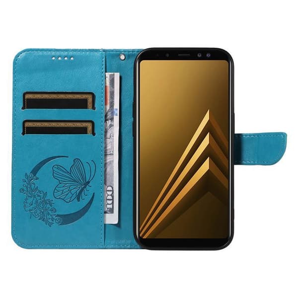 Coque - ANDERLEDES - Samsung Galaxy A6 (2018) - PU Læder - Ståfunktion - Blå