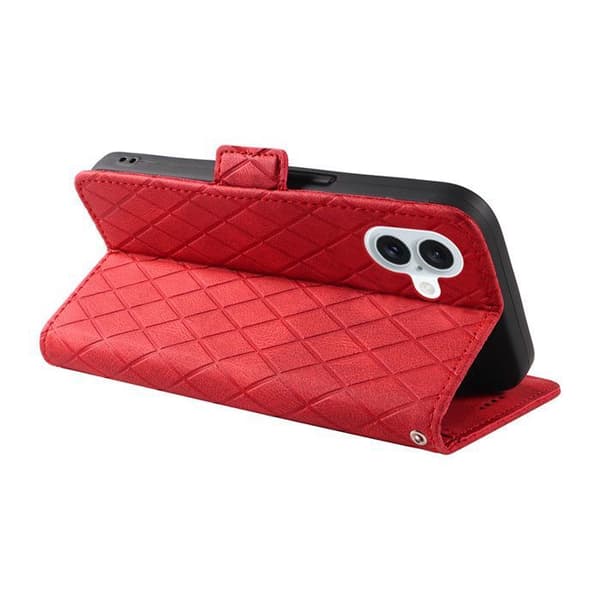 Etui med Klap - ANDERLEDES - iPhone 16 Plus - PU Læder - Magnetlukning - Rød